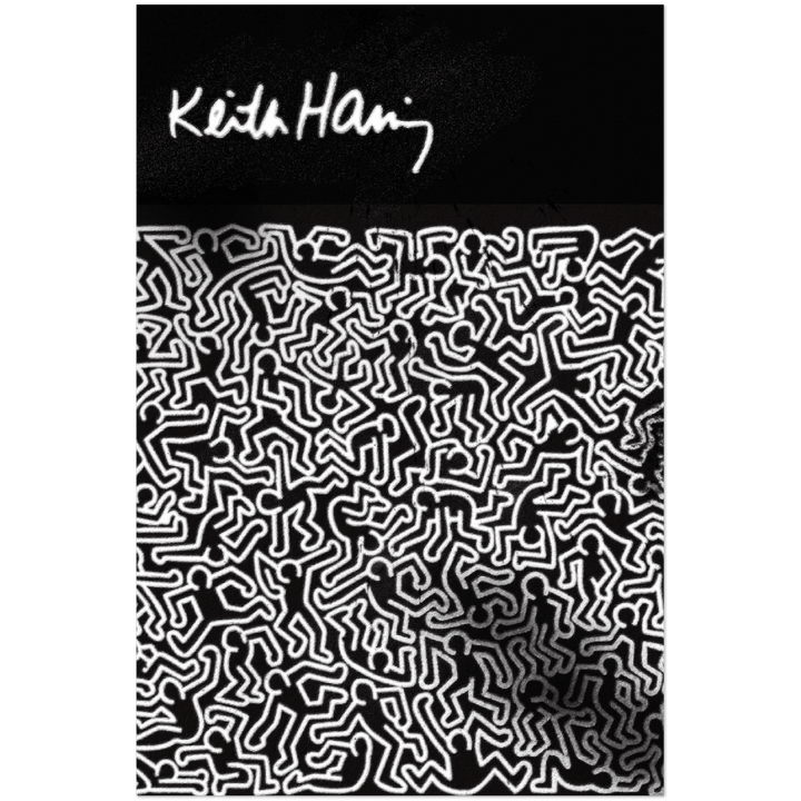 Keith Haring Print, Schwarz Weiss Poster, - Printree.ch Pop ART, popart